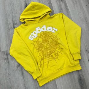 Sp5der Websuit Hoodie Yellow the front side - Photo 4