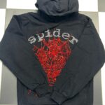 Sp5der OG Rhinestone Logo Hoodie Black the front side - Photo 2