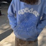 Sp5der Web Hoodie Sky Blue the front side - Photo 2