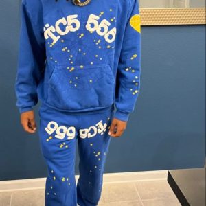 Sp5der Blue Hoodie the front side - Photo 1