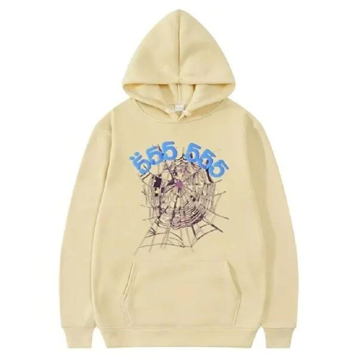 Sp5der 555555 Angel Number Khaki Hoodie | sp5der-hoodie.com Photo 1 Sp5der 555555 Angel Number Khaki Hoodie the front side