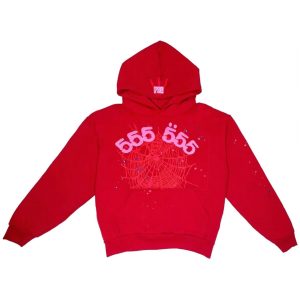 Sp5der 555555 Tracksuit hoodie Red the front side - Photo 3