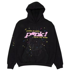 Sp5der P*NK Hoodie Black the front side - Photo 1