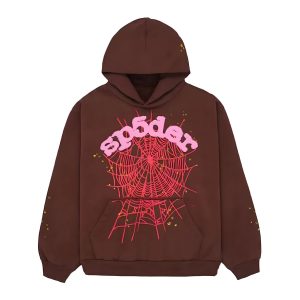 Sp5der-Web-Hoodie-Brown the front side - Photo 1