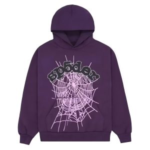 Sp5der Web Hoodie Purple the front side -Photo 1