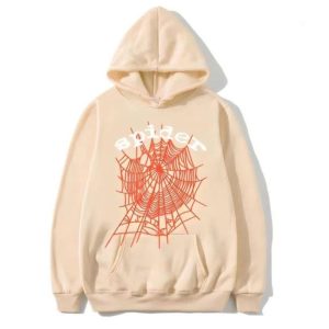 Spider Worldwide By Young Thug Beige Hoodie the front side - Photo 1