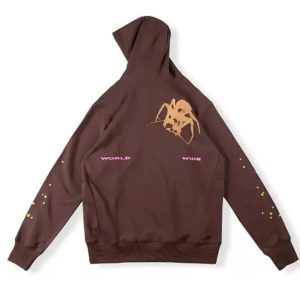 Young Thug Sp5der 555555 Hoodie Brown the back side - Photo 2