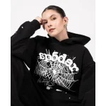 Sp5der OG Web Hoodie Black the front side - Photo 4
