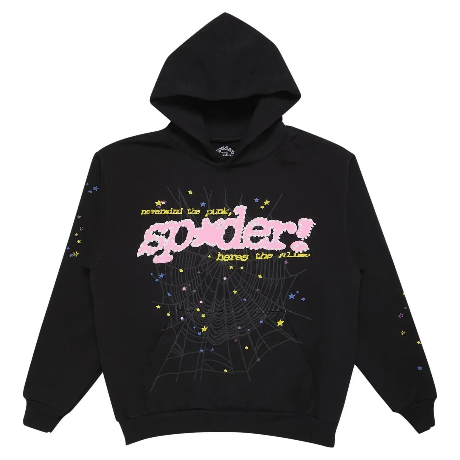 Sp5der P*NK Hoodie Black V2 | sp5der-hoodie.com Photo 1 Sp5der P*NK Hoodie Black V2 the front side