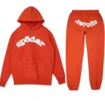 Photo 1 shows Orange Logo Spider Worldwide Tracksuit from the front side