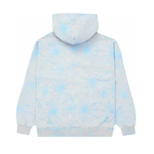 Sp5der AOP Web Hoodie Heather Grey the back side - Photo 2