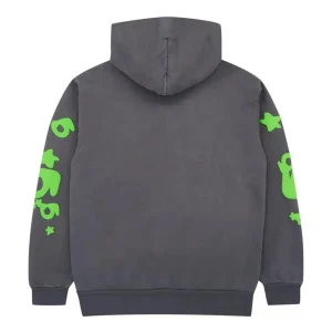 Sp5der Beluga Hoodie Grey/Green the back side - Photo 2