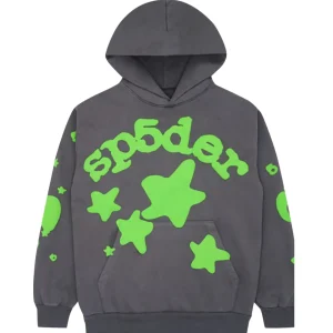 Photo 1 Sp5der Beluga Hoodie Grey/Green the front side