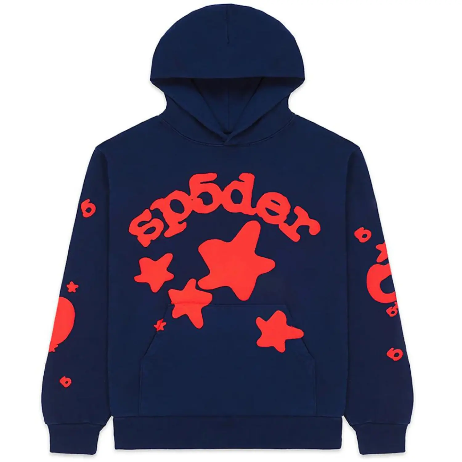 Sp5der Beluga Hoodie Navy | sp5der-hoodie.com Photo 1 Sp5der Beluga Hoodie Navy the front side