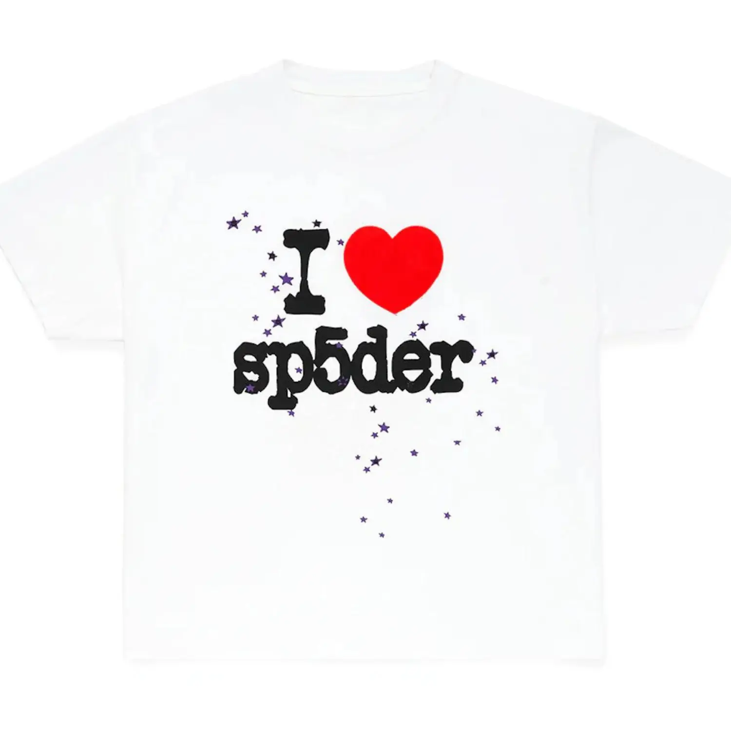 Sp5der I Heart SP5DER Tee White | sp5der-hoodie.com Photo 1 Sp5der I Heart SP5DER Tee White from the front side
