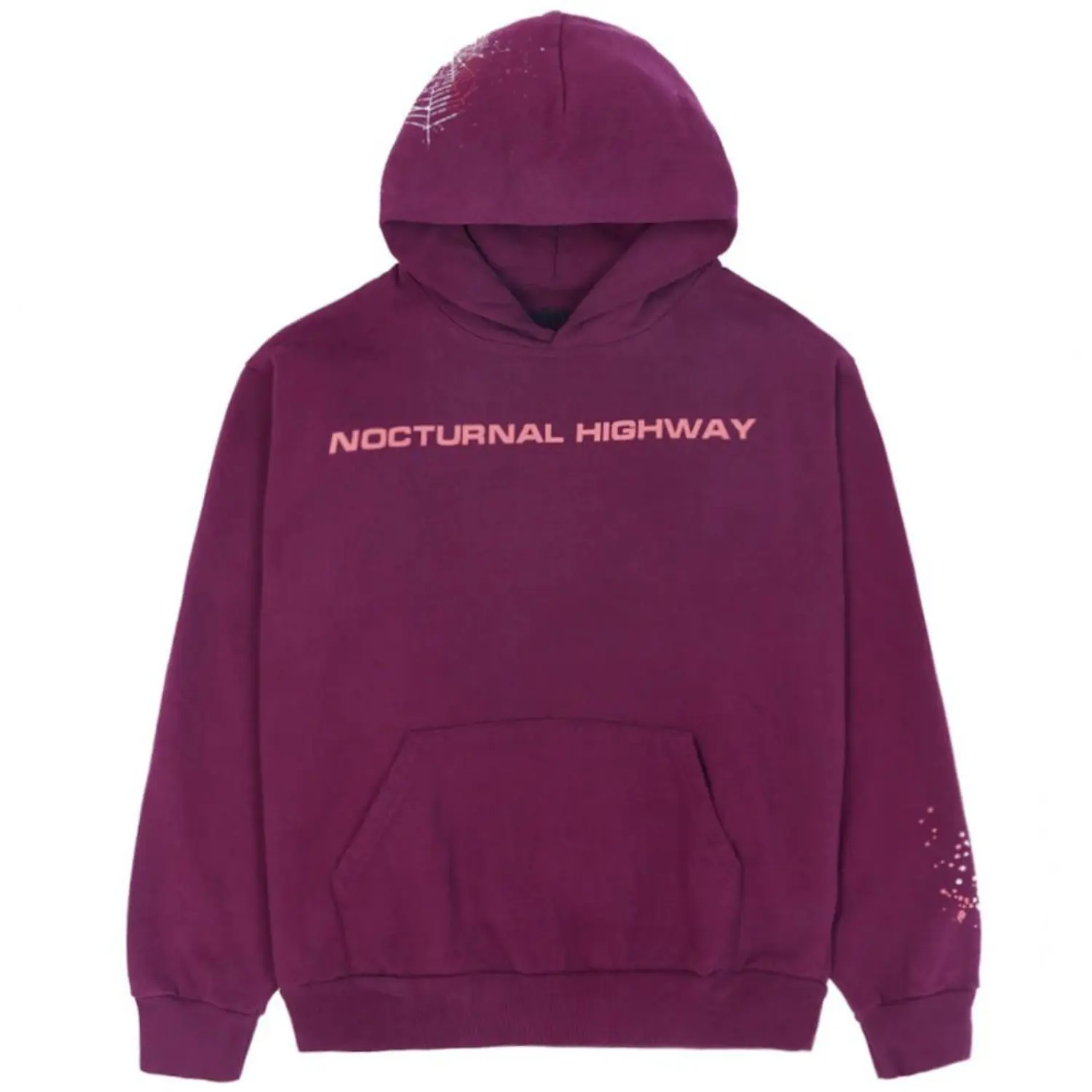 Sp5der Nocturnal Highway Hoodie Dark Purple | sp5der-hoodie.com Photo 1 Sp5der Nocturnal Highway Hoodie Dark Purple the front side