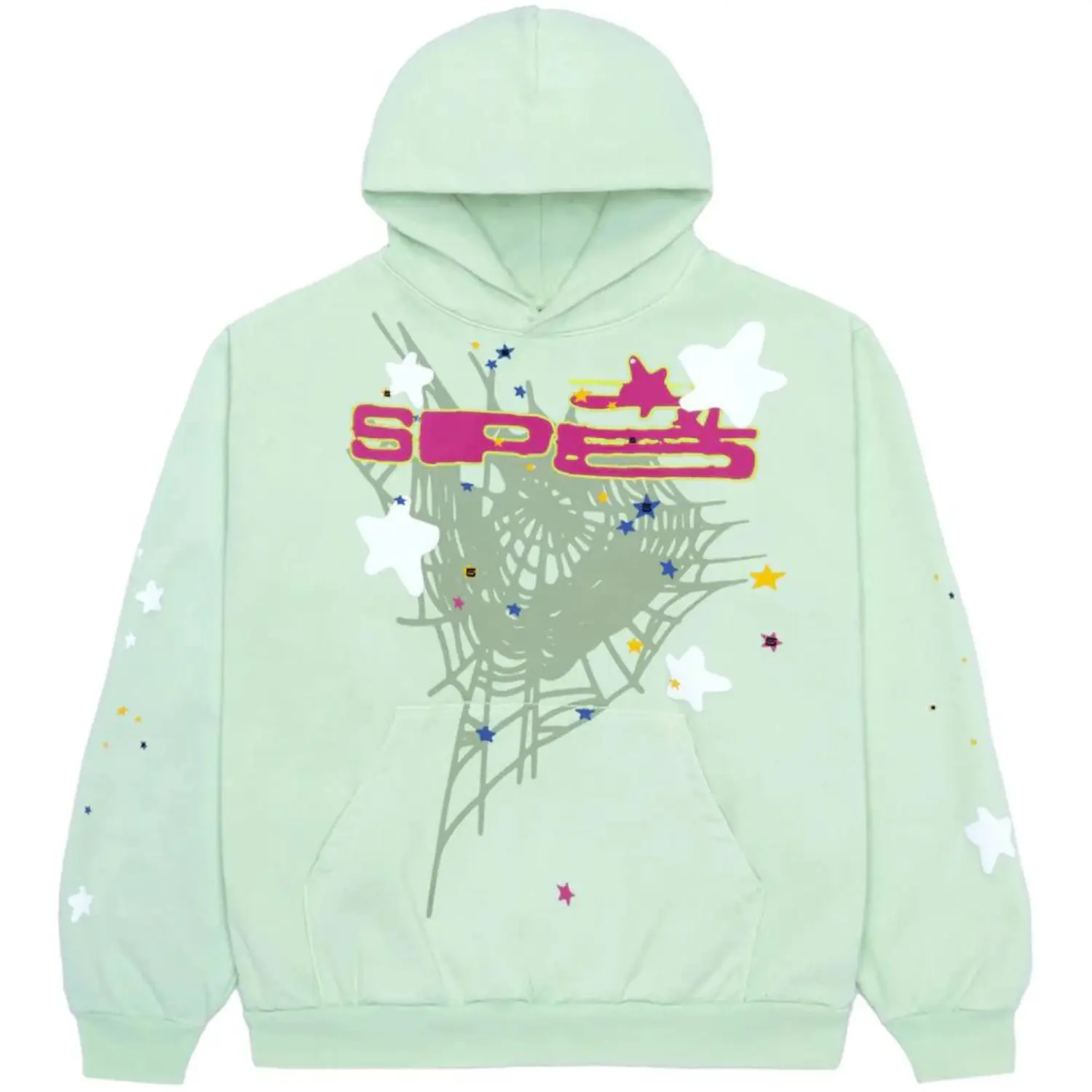 Sp5der SP5 Mint Hoodie Mint | sp5der-hoodie.com Photo 1 Sp5der SP5 Mint Hoodie Mint from the front side