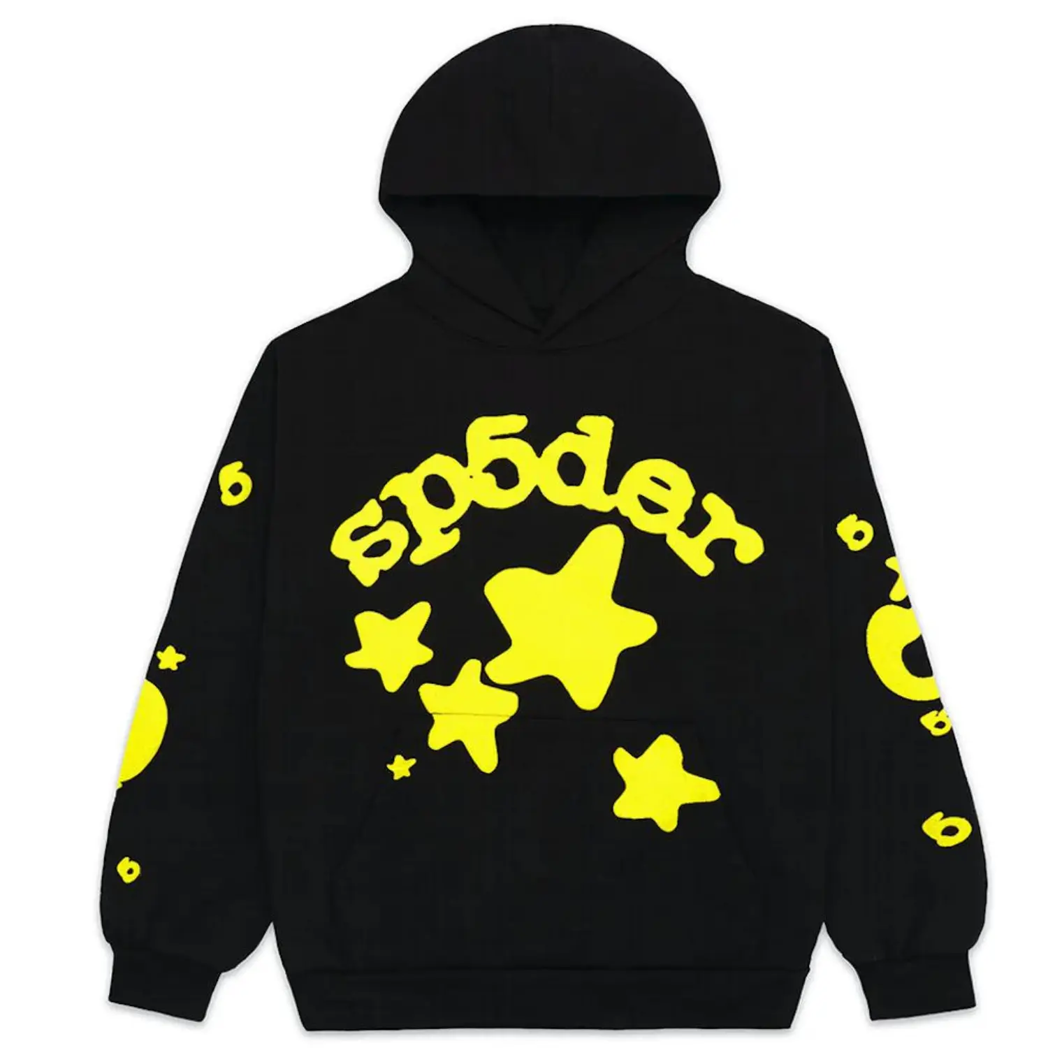 Sp5der Beluga Hoodie Onyx/Yellow | sp5der-hoodie.com Photo 1 Sp5der Beluga Hoodie Onyx/Yellow the front side