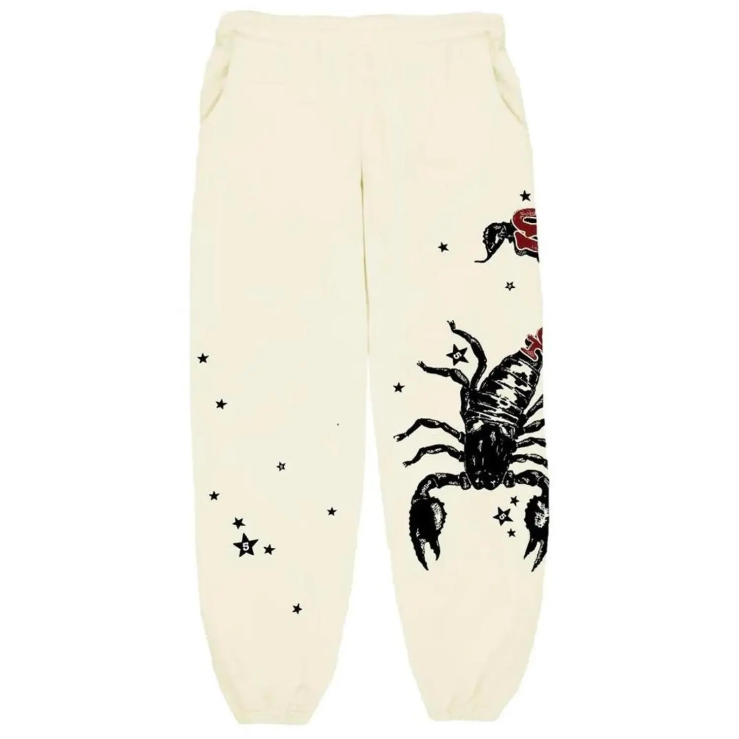 Sp5der x Mariah The Scientist Scorpion Sweatpant 'Cream' Sp5der x Mariah The Scientist Scorpion Sweatpant 'Cream' the front side