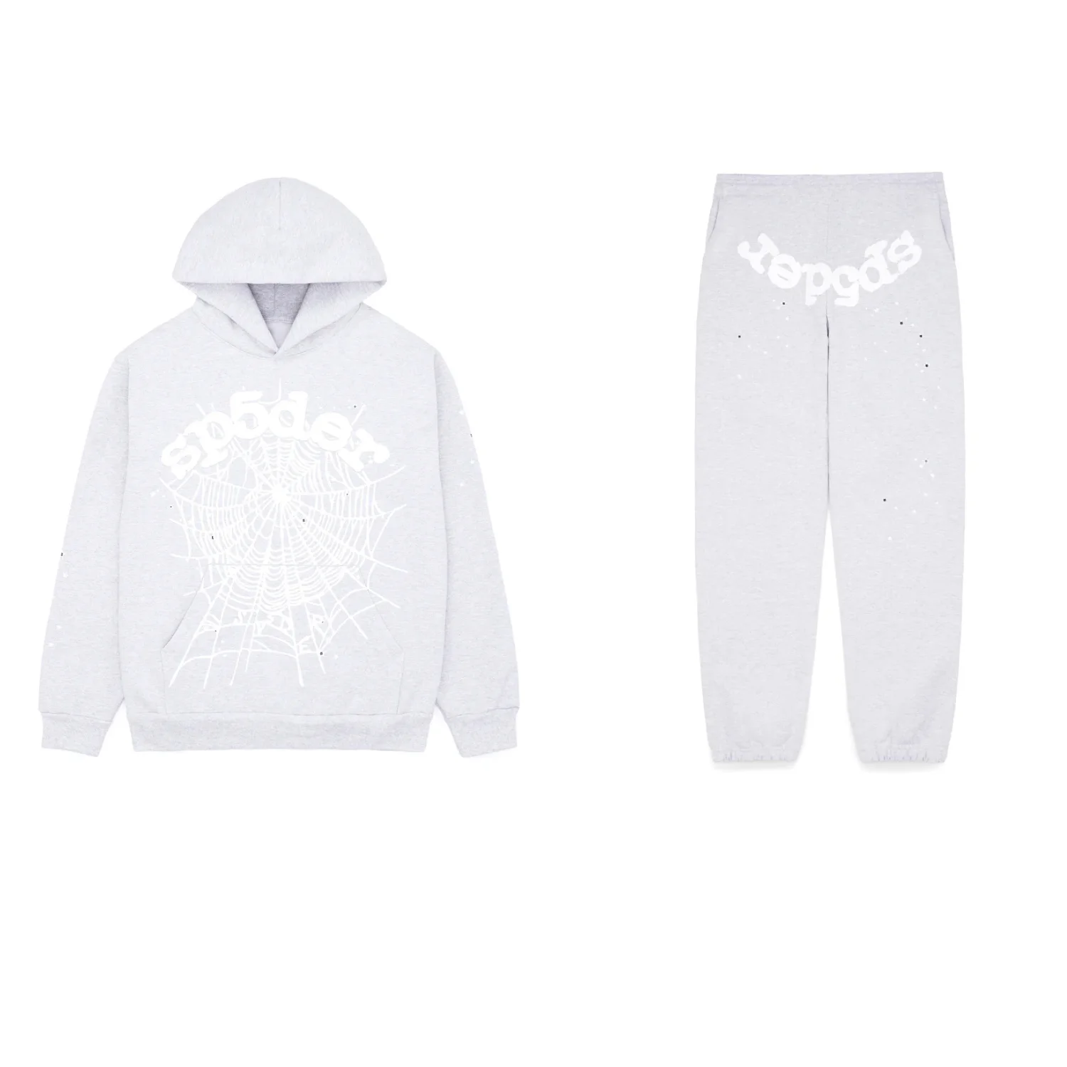 Sp5der-OG-Web-Tracksuit-Heather-Grey- Sp5der OG Web Tracksuit Heather Grey - Image 1