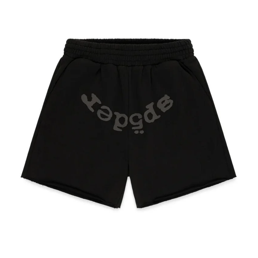Sp5der OG Web V2 Phantom Sweatshort Black Sp5der OG Web V2 Phantom Sweatshort Black - Image 1