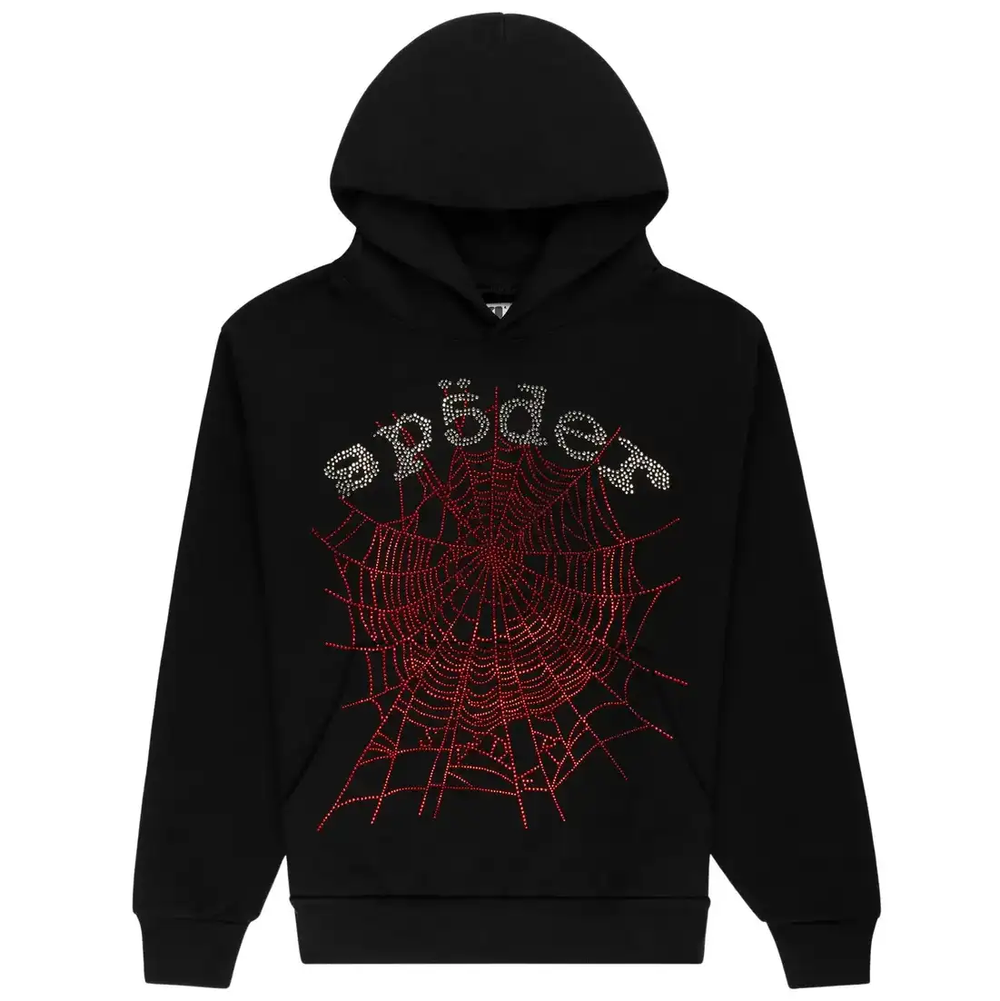 Sp5der-Rhinestone-OG-Web-V2-Hoodie-Black-2 Sp5der Rhinestone OG Web V2 Hoodie Black - Image 1