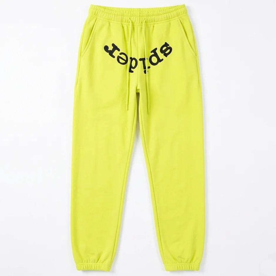 Sp5der-Reverse-Logo-Sweatpant-Yellow Sp5der Reverse Logo Sweatpant Yellow - Image 1