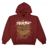 Sp5der Logo Hoodie Maroon