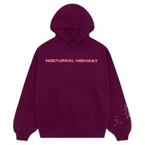 Sp5der Nocturnal Highway Hoodie Dark Purple