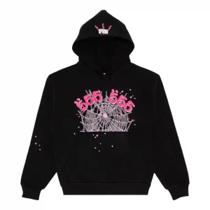 Sp5der Angel Number Hoodie Black