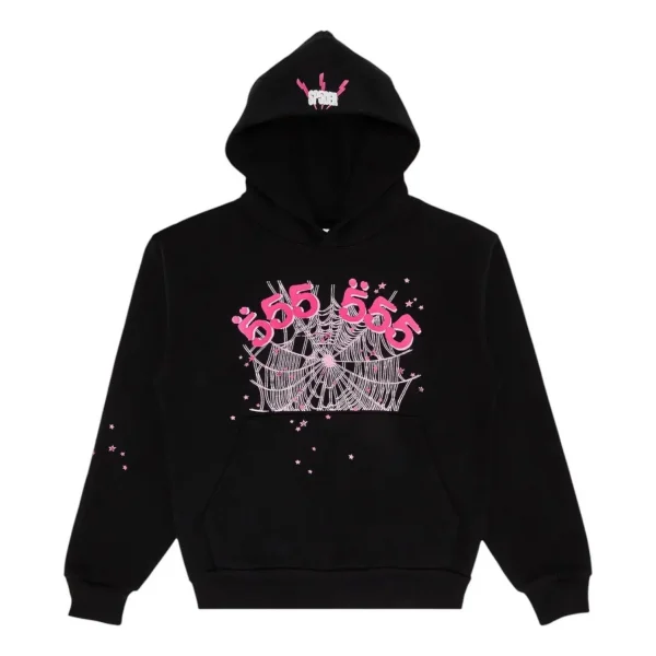 Sp5der Angel Number Hoodie Black