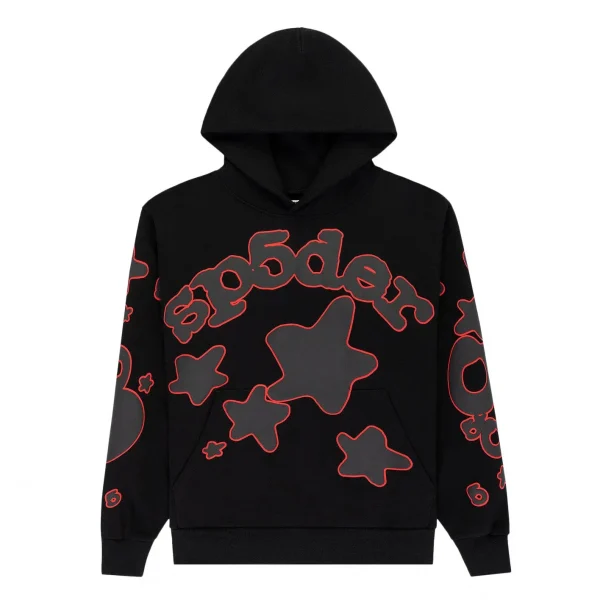 Sp5der Beluga Outline Hoodie Black