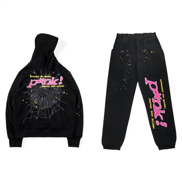 Sp5der P*NK Tracksuit Black
