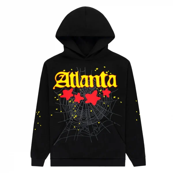 Sp5der Atlanta Star-Print Hoodie Black