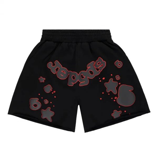 Sp5der Beluga Outline Sweatshort Black