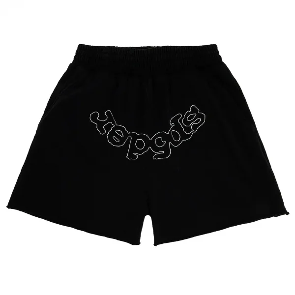 Sp5der OG Logo Embroidered Sweatshort in Black