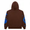 Sp5der Star Graphic Hoodie Brown Blue