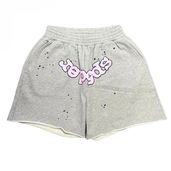 Sp5der OG Web Logo Sweat Short Heather Grey