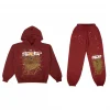 Sp5der Logo Tracksuit Maroon