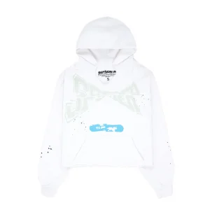Sp5der Cropped Hoodie Eggshell