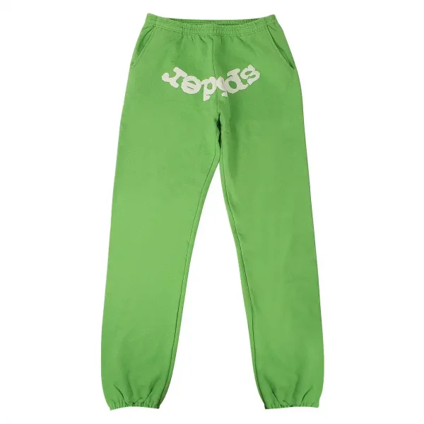 Sp5der Logo Print Sweatpants Green