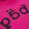 Sp5der Rhinestone Logo Hoodie Pink