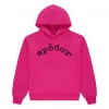 Sp5der Rhinestone Logo Hoodie Pink