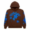 Sp5der Star Graphic Hoodie Brown Blue