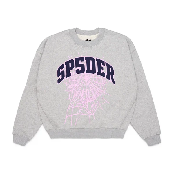 Sp5der Varsity Web Crewneck Heather Grey