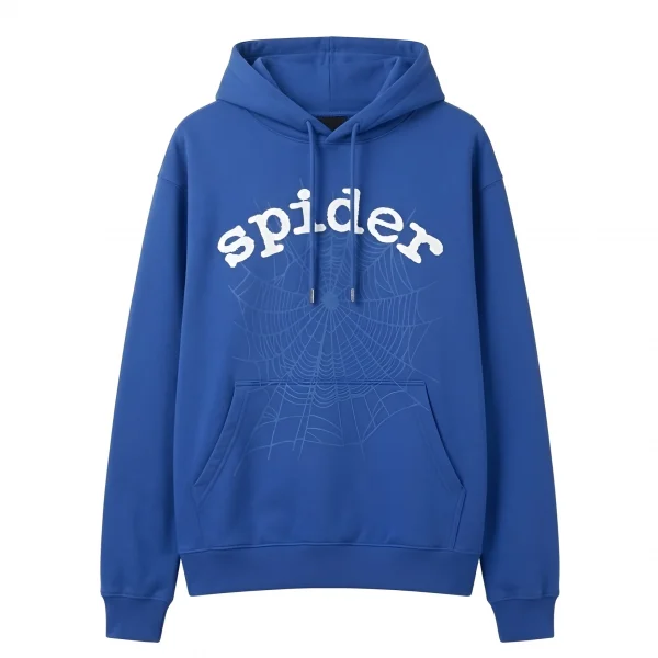 Sp5der Web Graphic Hoodie Blue