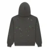 Sp5der Web Graphic Hoodie Charcoal Green