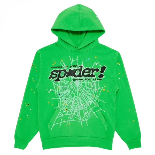 Sp5der Web Graphic Hoodie Green